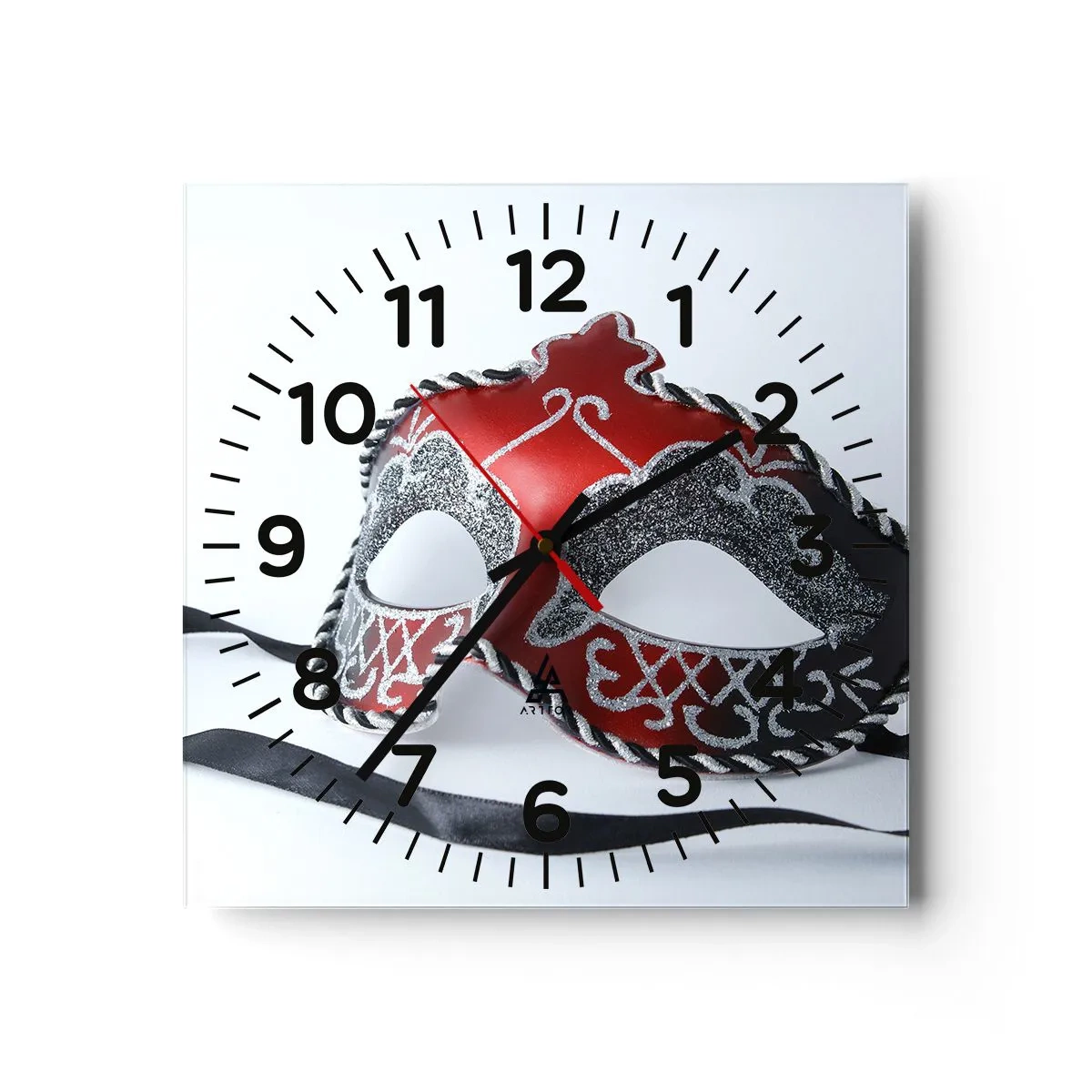 Wall clock - Clock on glass - Invitation to a Ball - 30x30 cm