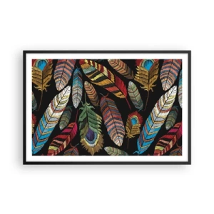 Poster in black frame - Bird Carnival - 91x61 cm