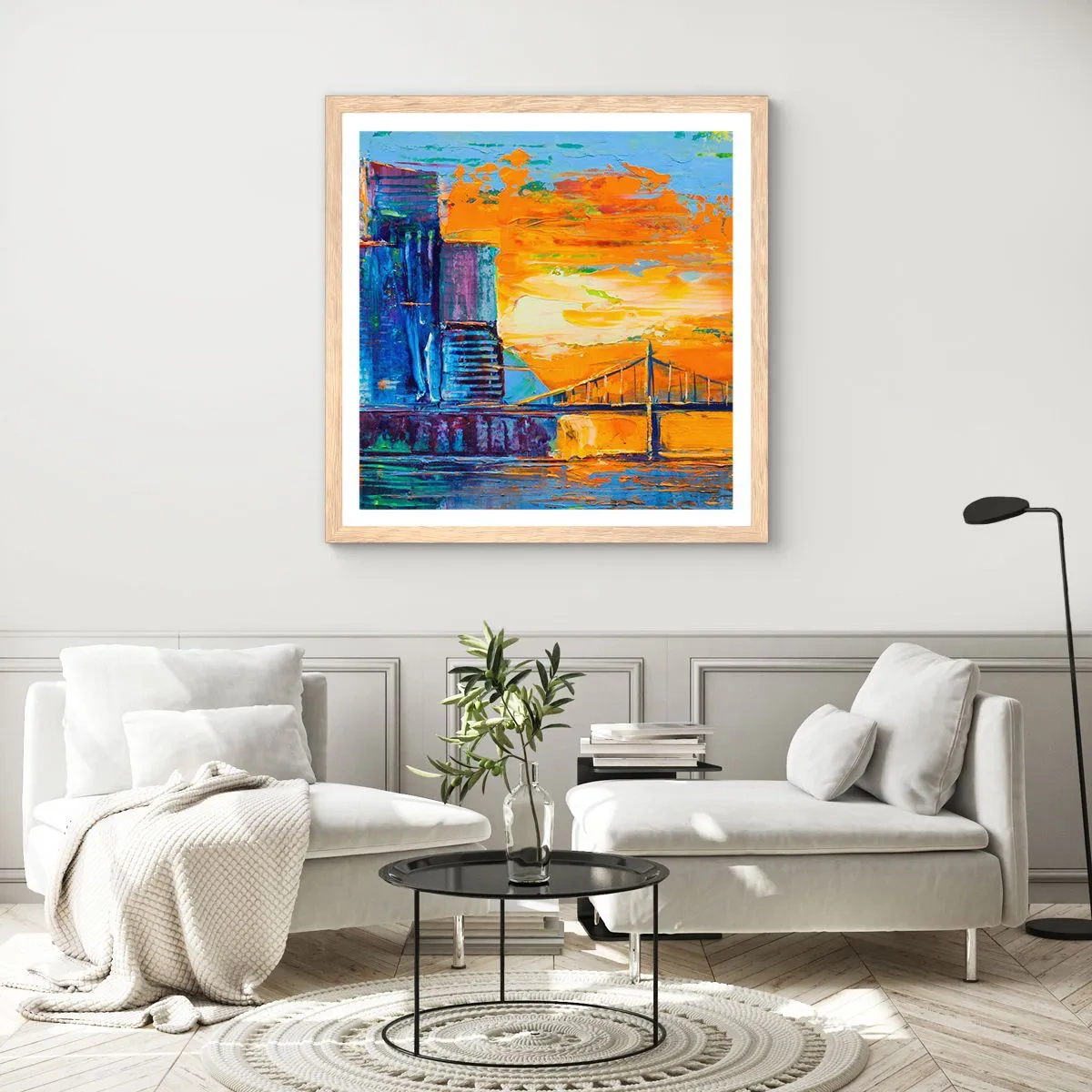 Poster in light oak frame - Culture and Nature - 50x50 cm
