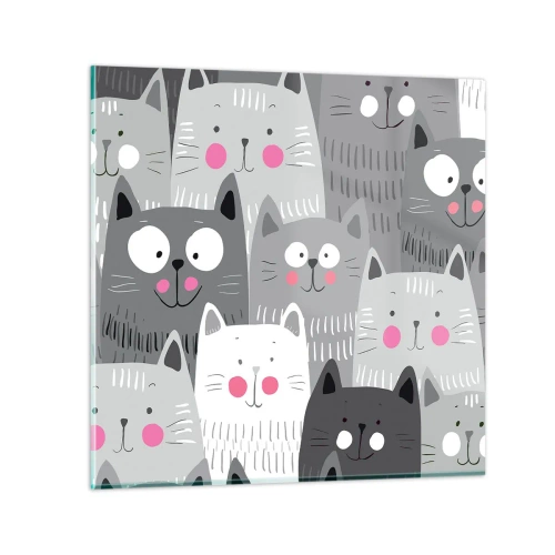 Glass picture - Cat's World - 40x40 cm