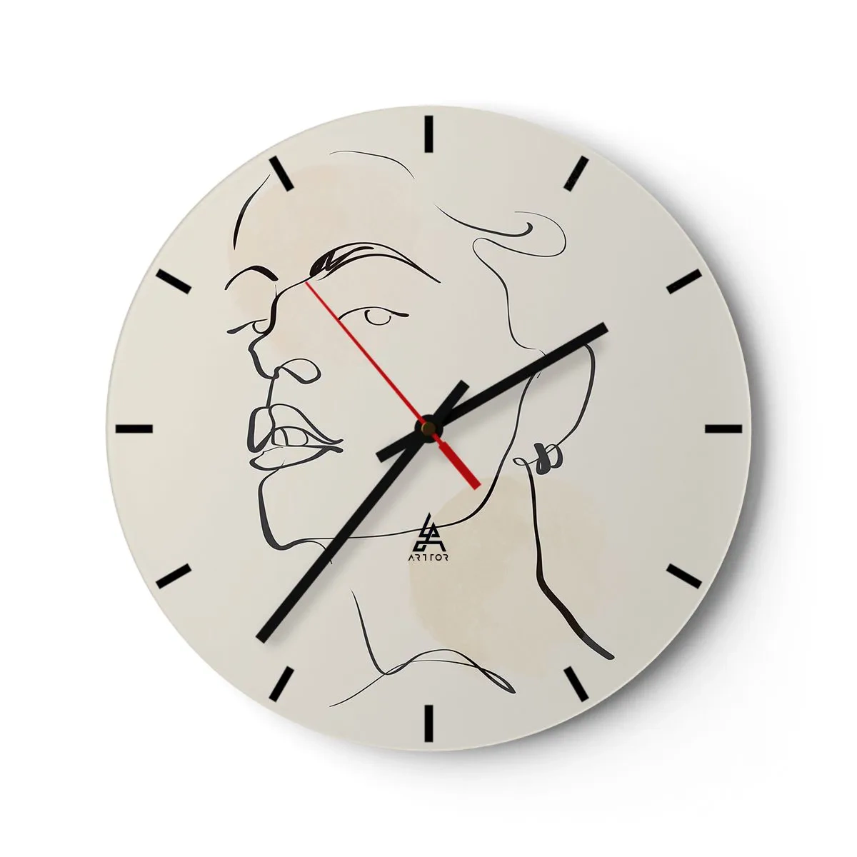 Wall clock - Clock on glass - Proud Look - 40x40 cm