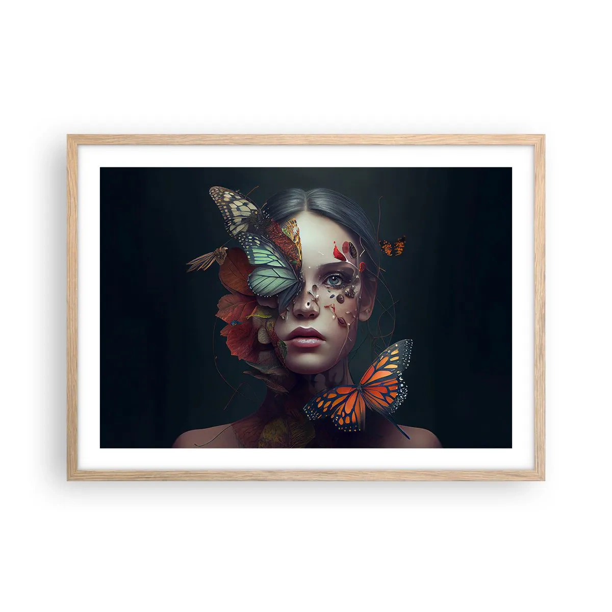 Poster in light oak frame - Wonderful Metamorphosis - 70x50 cm