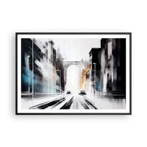 Poster in black frame - Study of a City: Architecture and Movement - 100x70 cm
