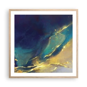 Poster in light oak frame - Golden Flood - 60x60 cm
