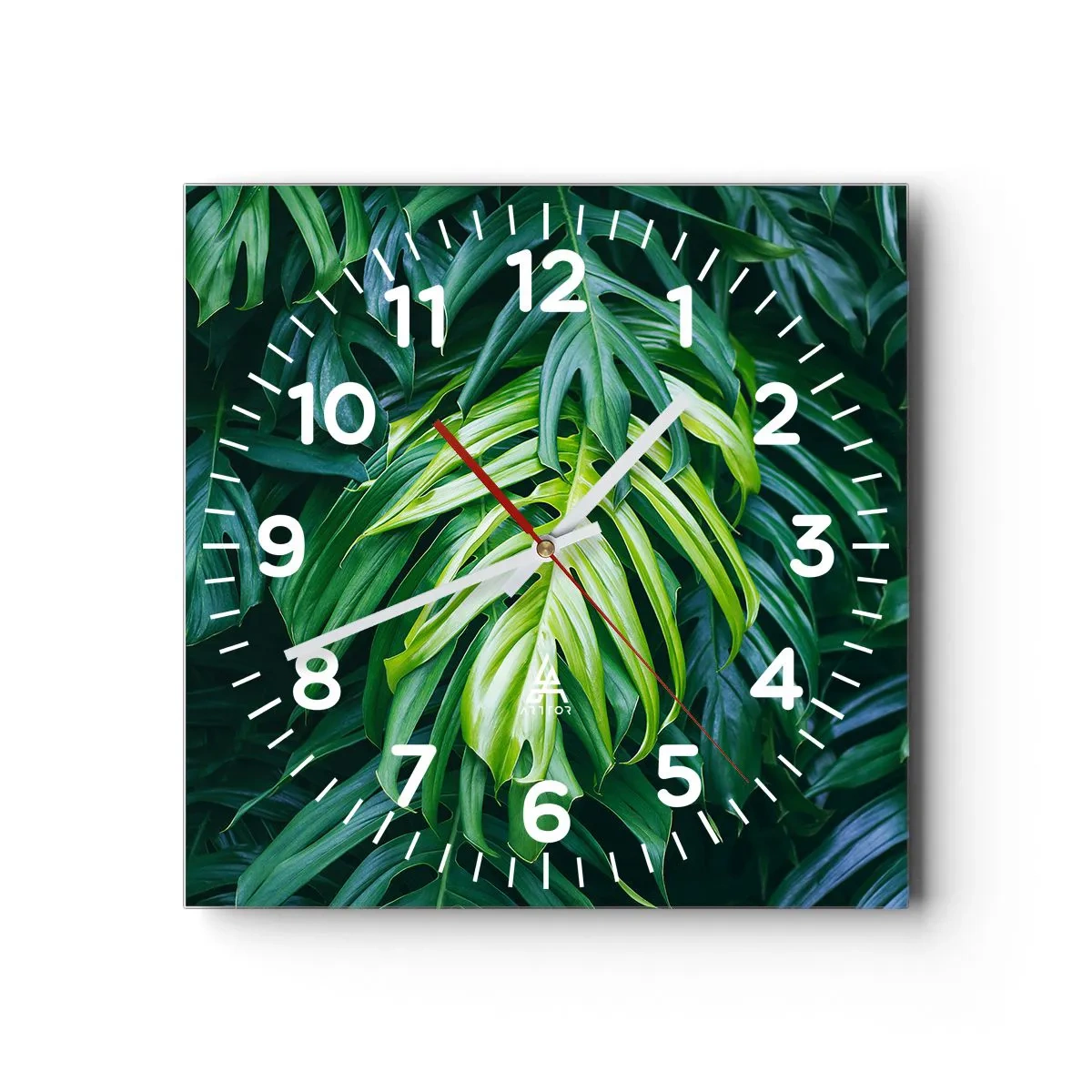Wall clock - Clock on glass - Immerse Yourself in Freshness - 40x40 cm