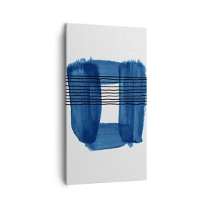 Canvas picture - Blue and Black Composition - 45x80 cm