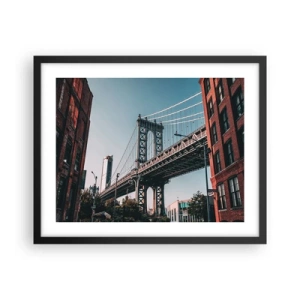 Poster in black frame - Over the City Waves - 50x40 cm