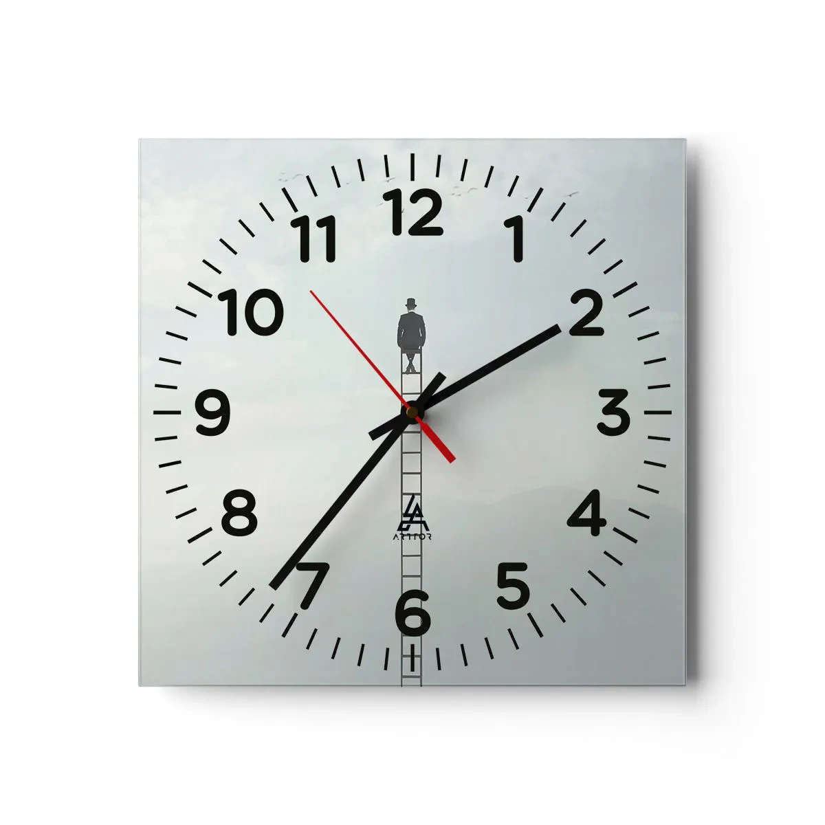 Wall clock - Clock on glass - Rise above It - 30x30 cm