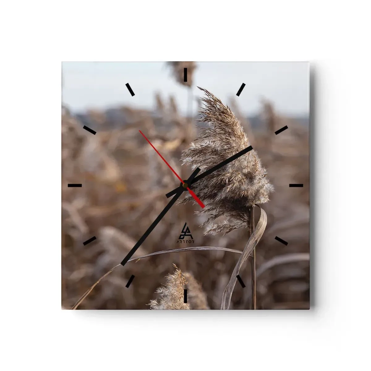 Wall clock - Clock on glass - Time to Fly with the Wind - 40x40 cm