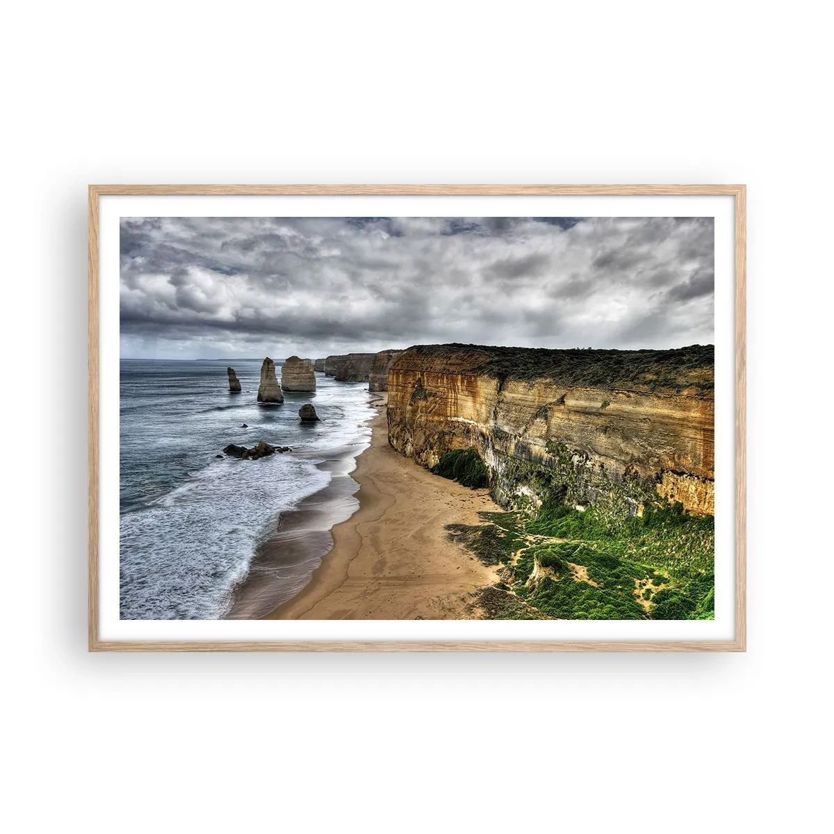 Poster in light oak frame - Raw Beauty - 100x70 cm