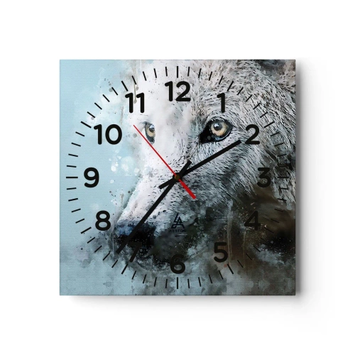Wall clock - Clock on glass - Meet Wolf Soul - 40x40 cm