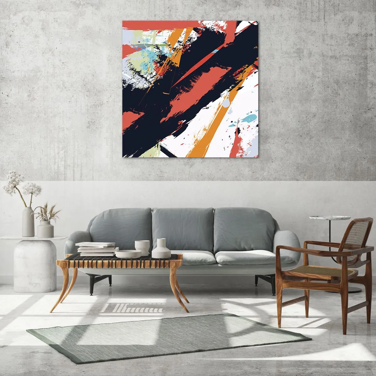 Glass picture - Dynamic Composition - 50x50 cm