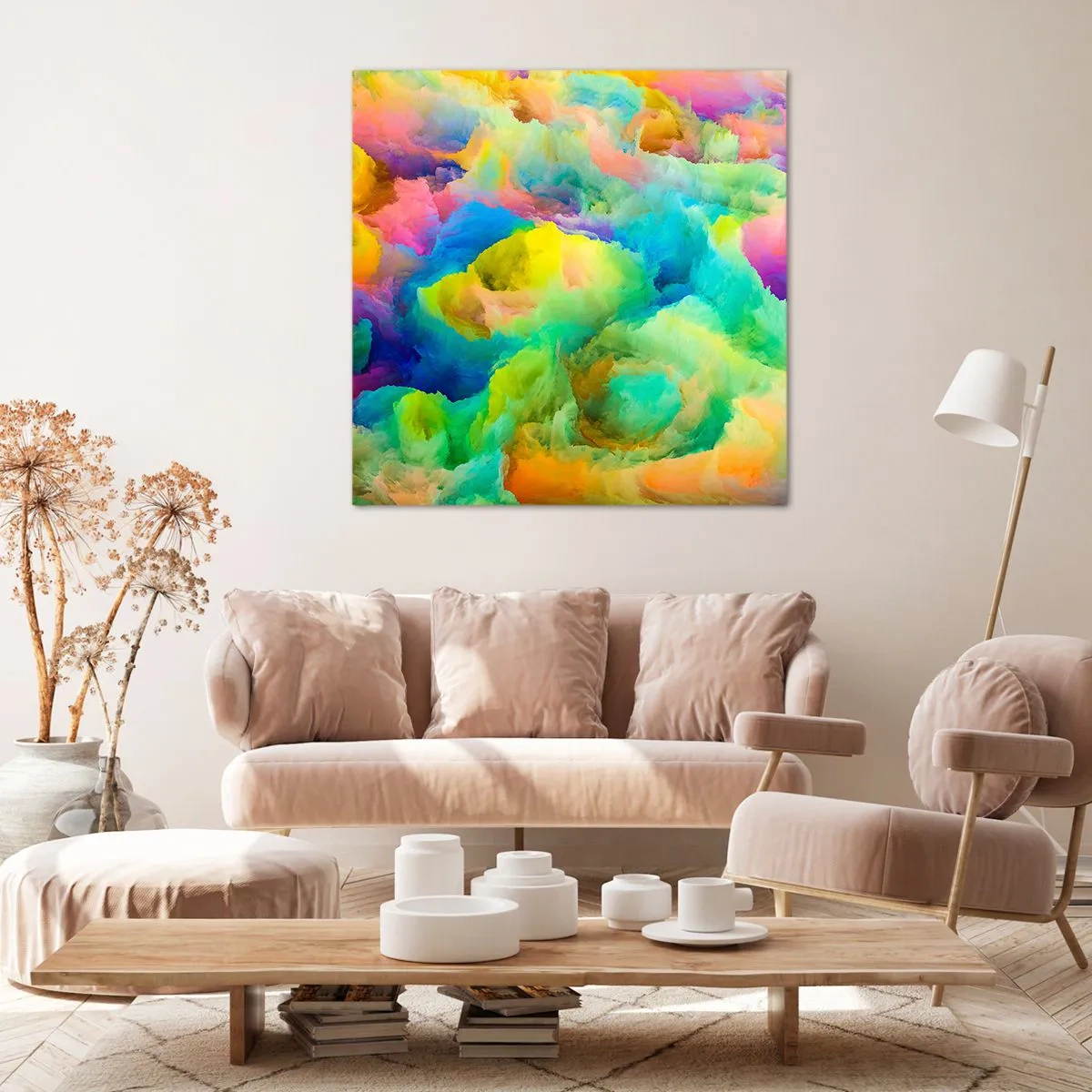 Canvas picture - Rainbow Fluff - 40x40 cm