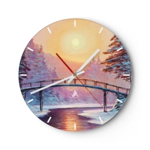 Wall clock - Clock on glass - Four Seasons - Winter - 40x40 cm