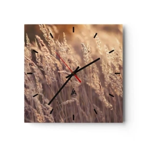 Wall clock - Clock on glass - Ready to Welcome Autumn - 30x30 cm