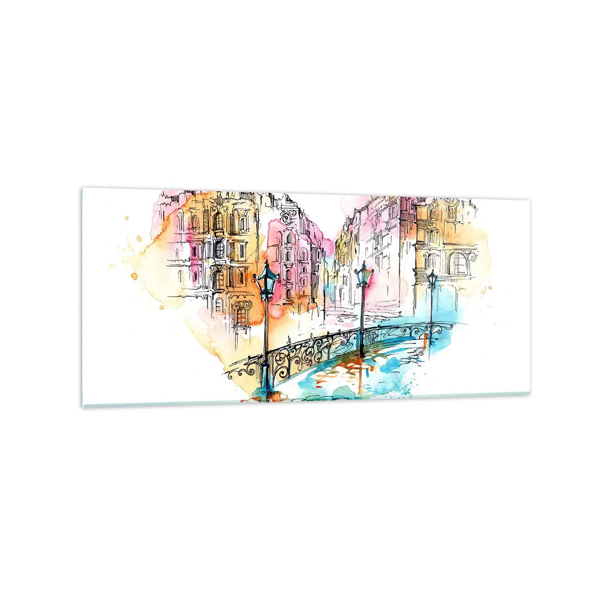 Glass picture - Heart of a City - 120x50 cm