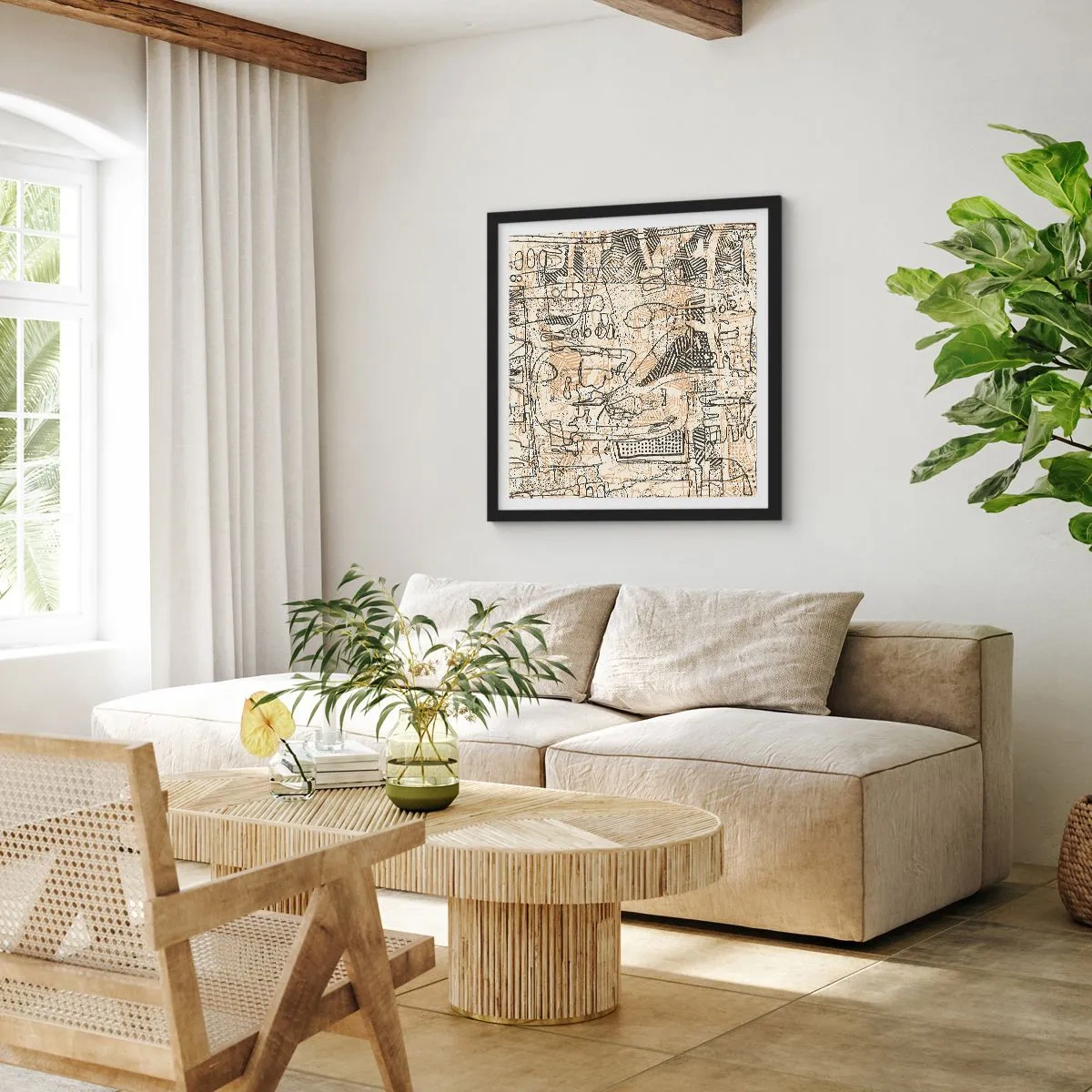 Poster in black frame - Waiting to Be Decoded - 60x60 cm