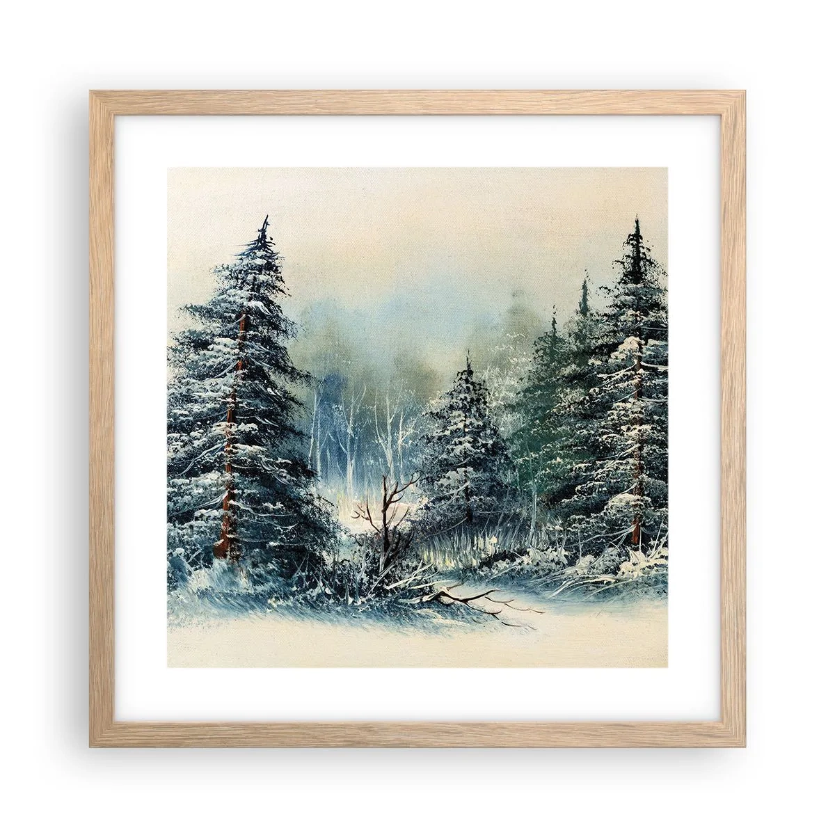 Poster in light oak frame - Ready for Christmas - 40x40 cm