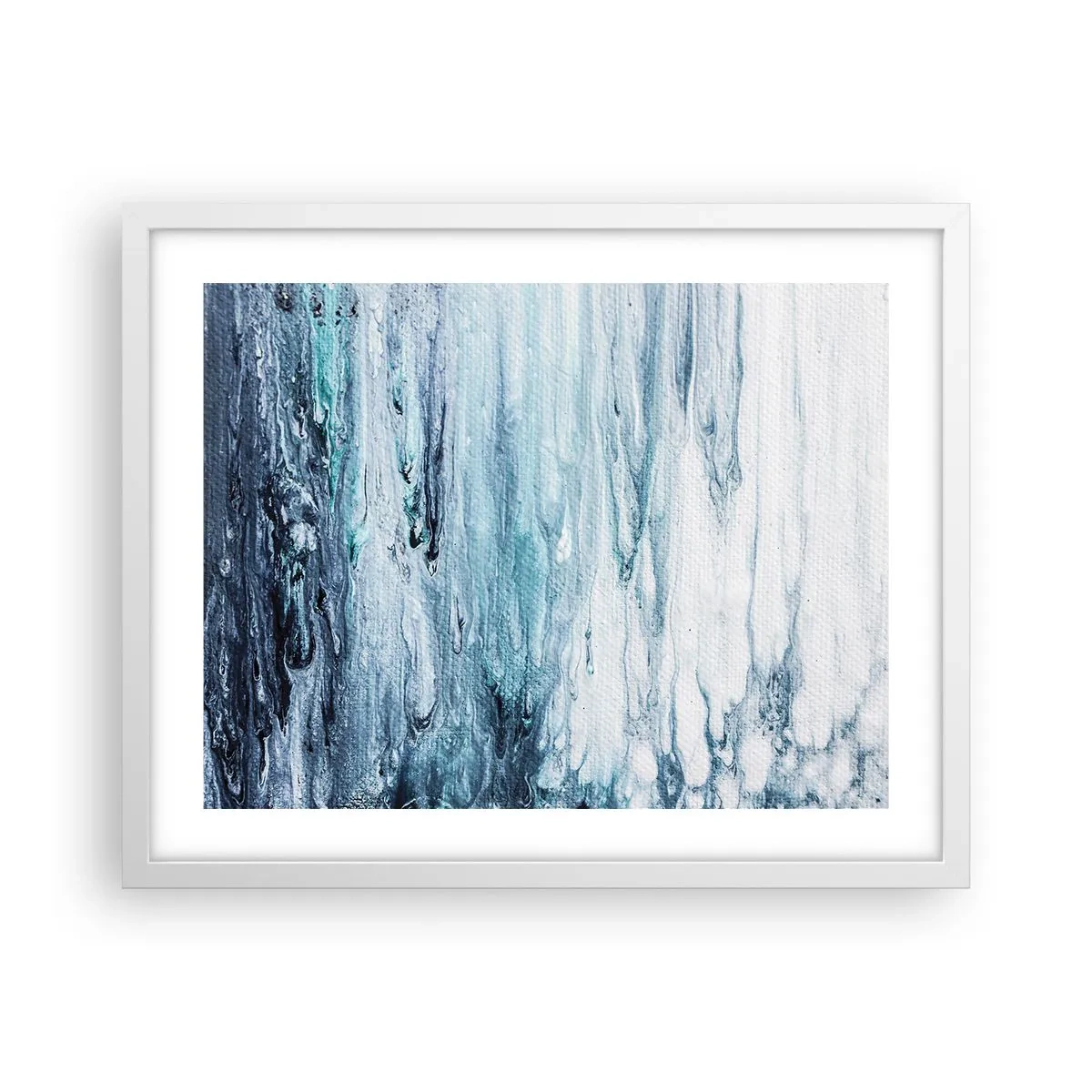 Poster in white frmae - Blue Icicles - 50x40 cm