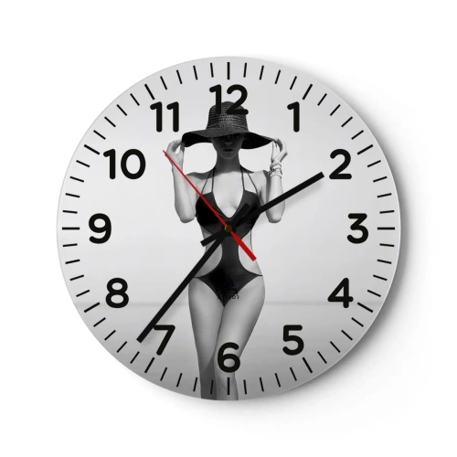 Wall clock - Clock on glass - My Name Is: Elegance - 30x30 cm