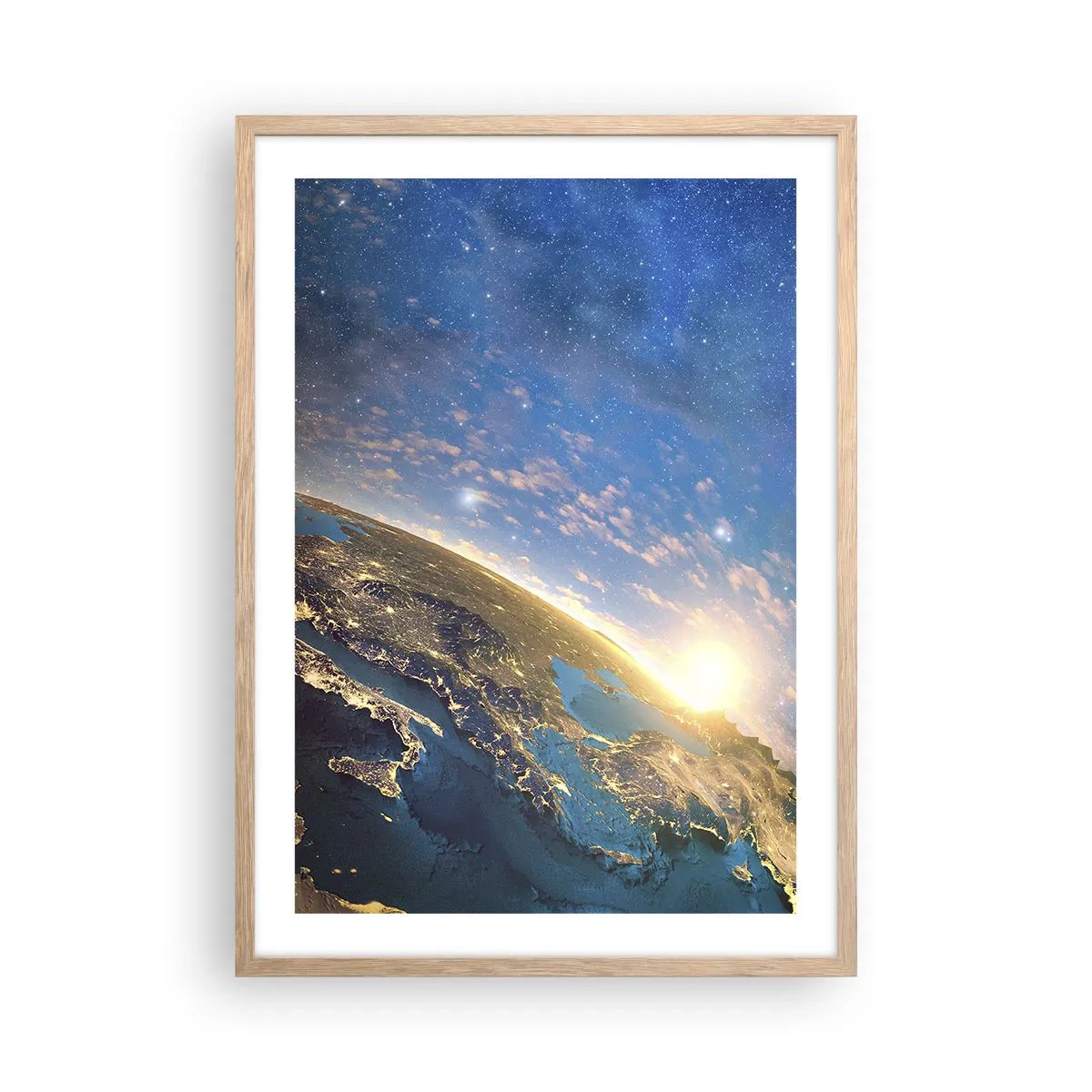 Poster in light oak frame - Let's Look at Each Other from a Distance - 50x70 cm