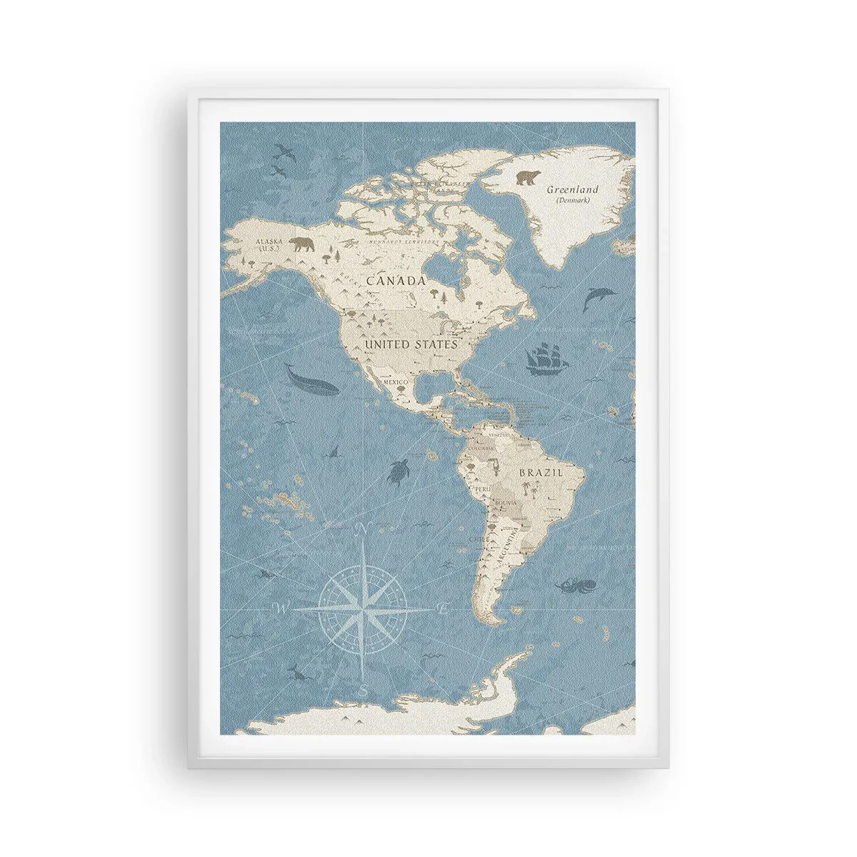 Poster in white frmae - World Within Your Fingertips - 70x100 cm