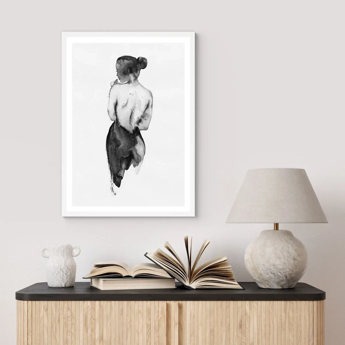 Poster in white frmae - By Her Side the World Disappears - 70x100 cm