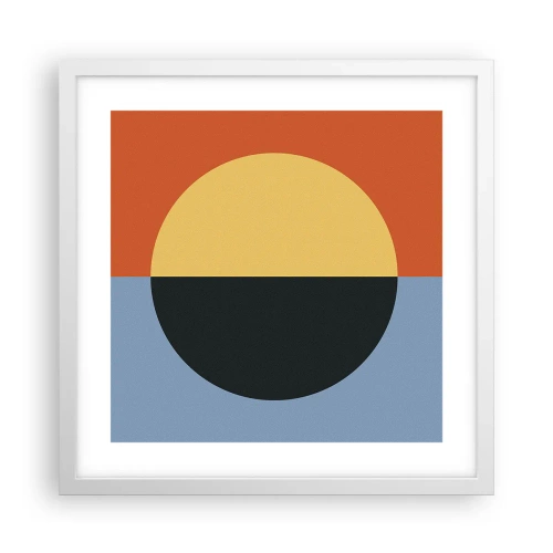 Poster in white frmae - Composition of Warm and Cool - 40x40 cm