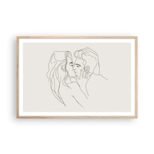 Poster in light oak frame - Tangled up by a Feeling - 91x61 cm