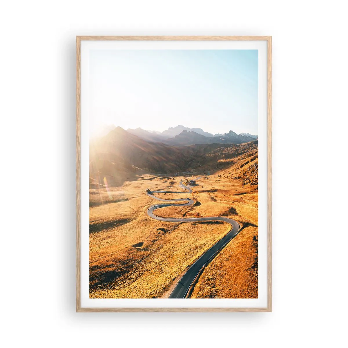 Poster in light oak frame - In a Golden Valley - 70x100 cm
