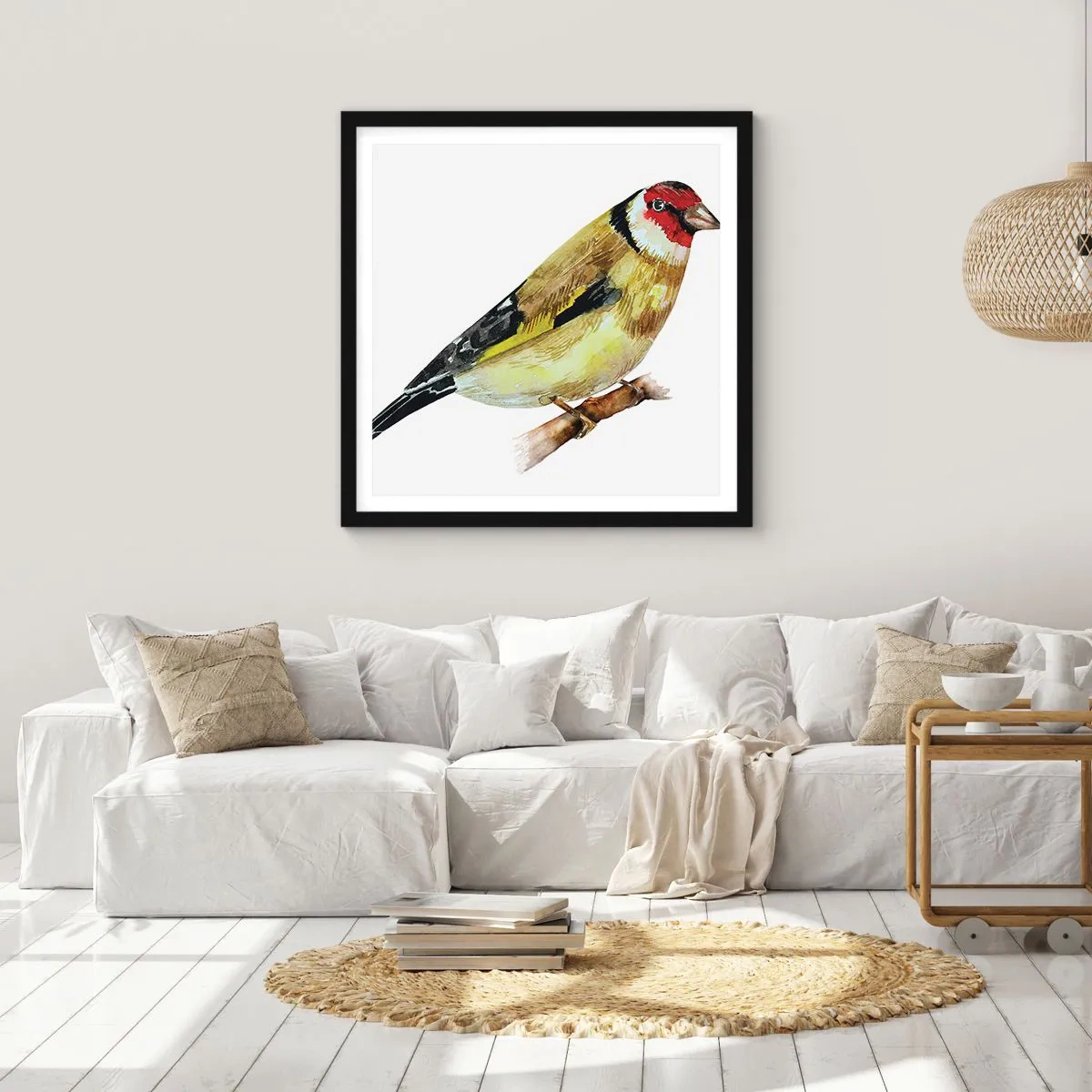Poster in black frame - Bird Portrait - 60x60 cm