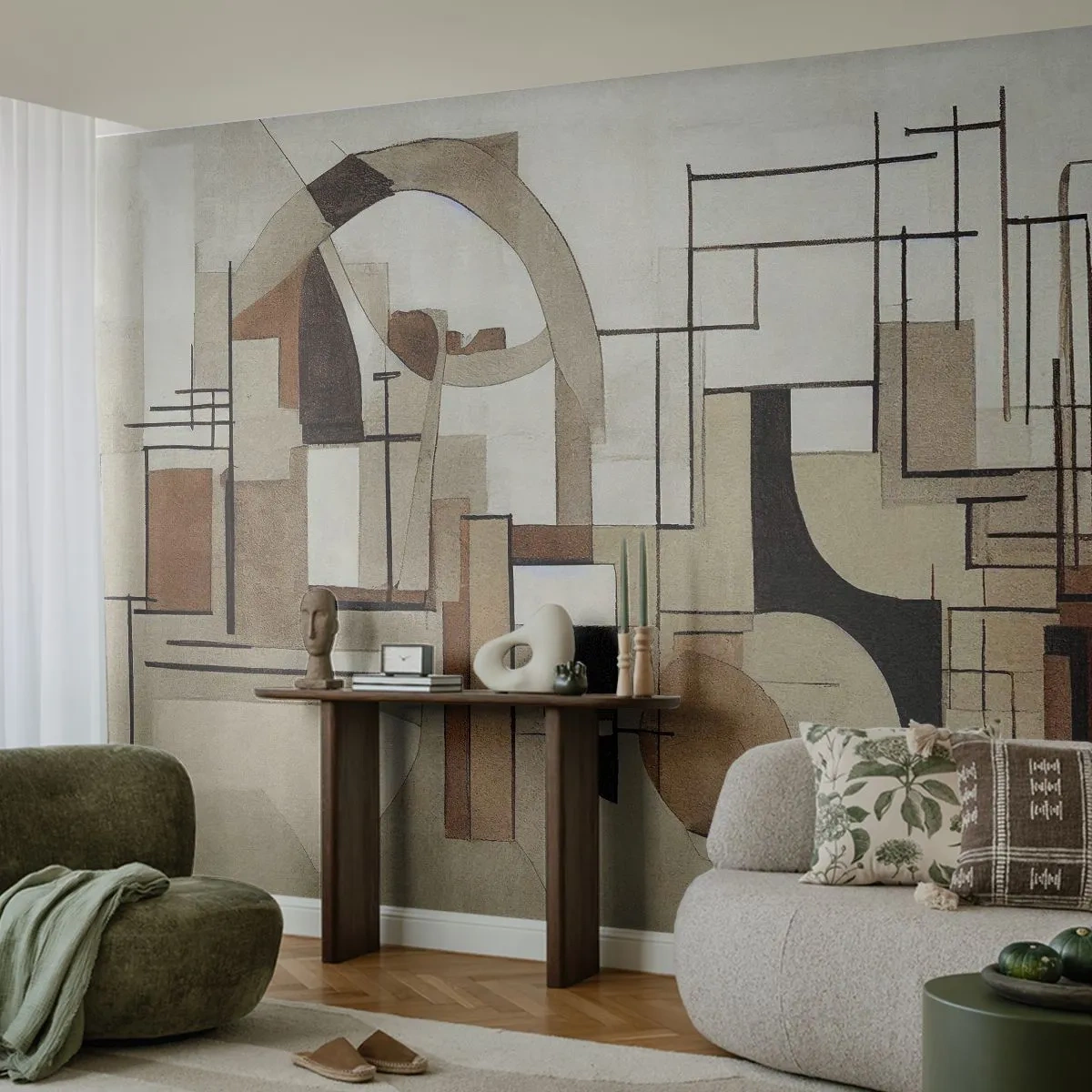 Self-Adhesive Photo Wallpaper Deluxe Sticker - City Landscape 2.0 - Abstraction, Piece, Shapes - 500x350 cm