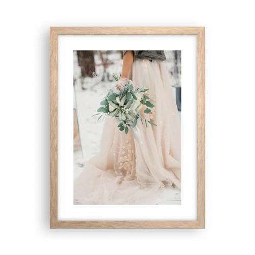 Poster in light oak frame - And They Lived Long and Happily - 30x40 cm