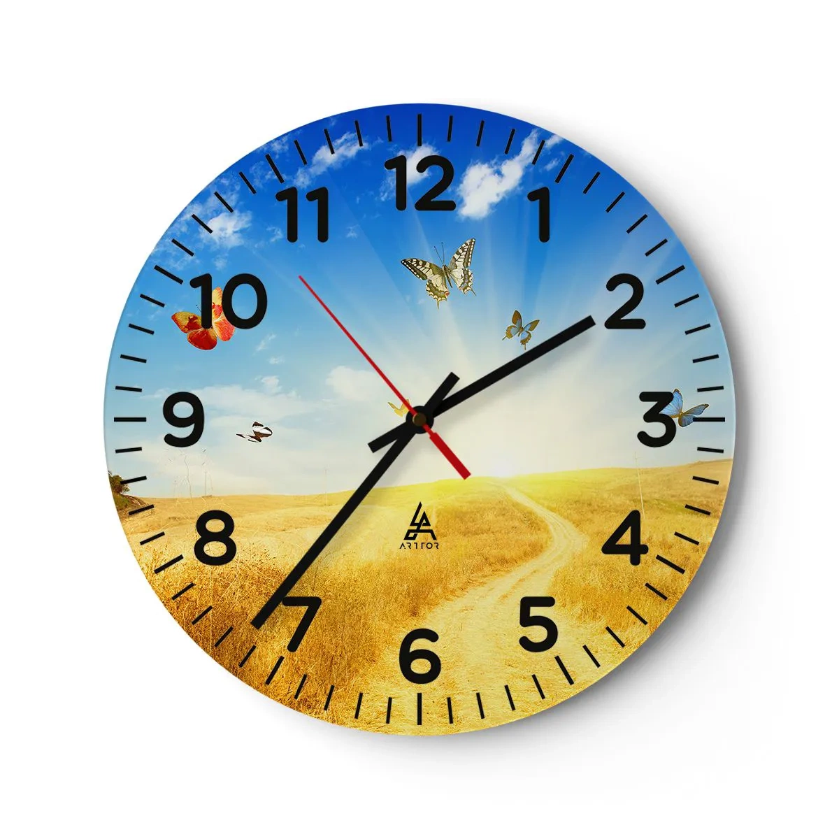 Wall clock - Clock on glass - How Can You Not Love the Summer? - 30x30 cm