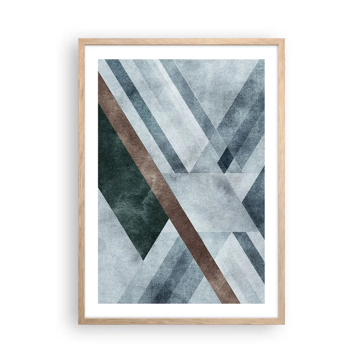 Poster in light oak frame - Refined Elegance of Geometry - 50x70 cm