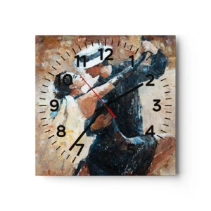 Wall clock - Clock on glass - Rudolf Valentino Style - 40x40 cm