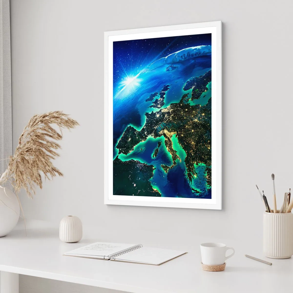 Poster in white frmae - Sparkling Europe - 70x100 cm