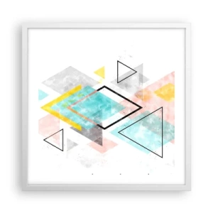 Poster in white frmae - Geometric Play - 50x50 cm