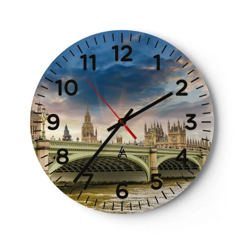 Wall clock - Clock on glass - Time Stood Still in the Imperium - 40x40 cm
