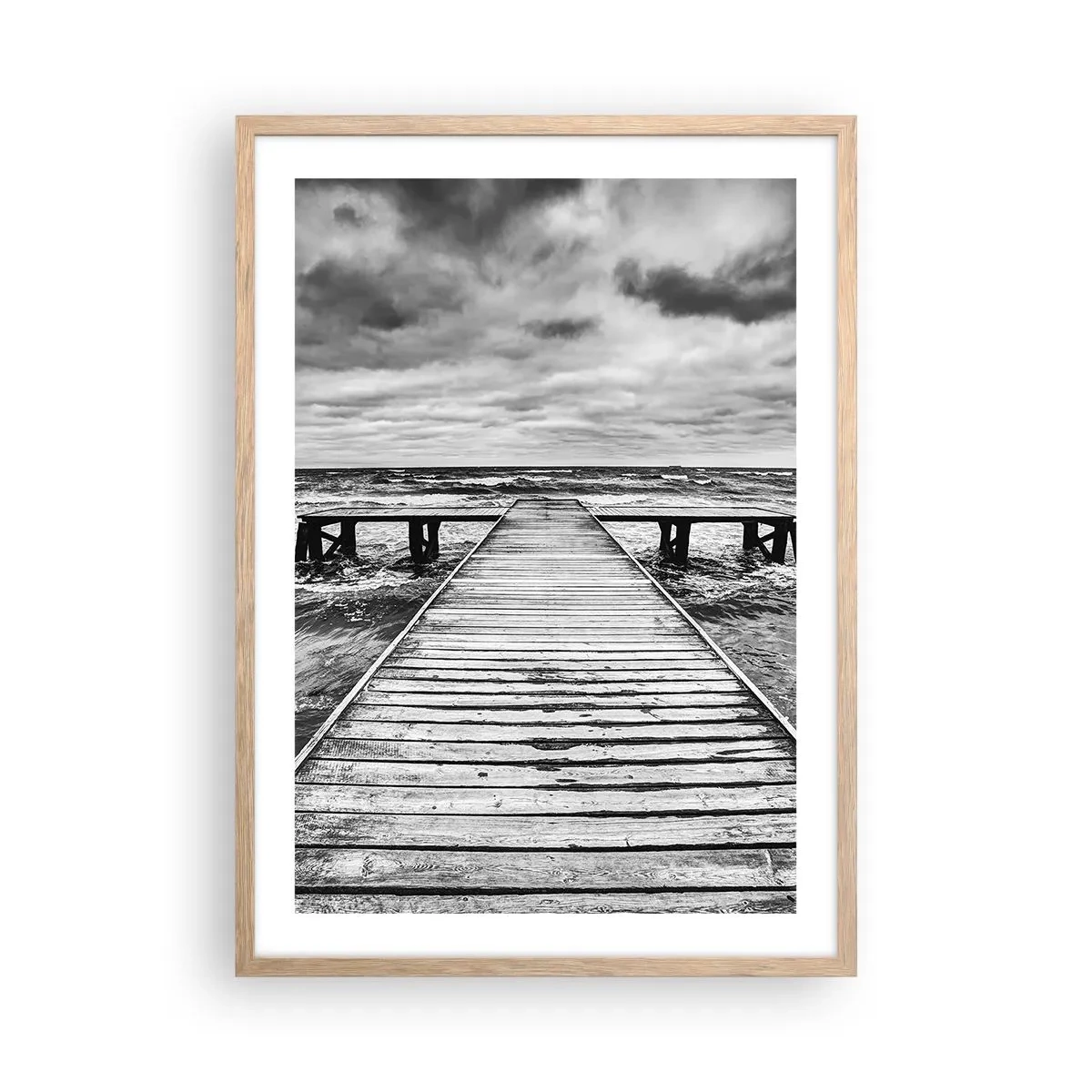 Poster in light oak frame - Waiting for the Wind to Blow away - 50x70 cm