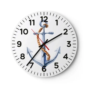 Wall clock - Clock on glass - Ahoy Adventure! - 40x40 cm