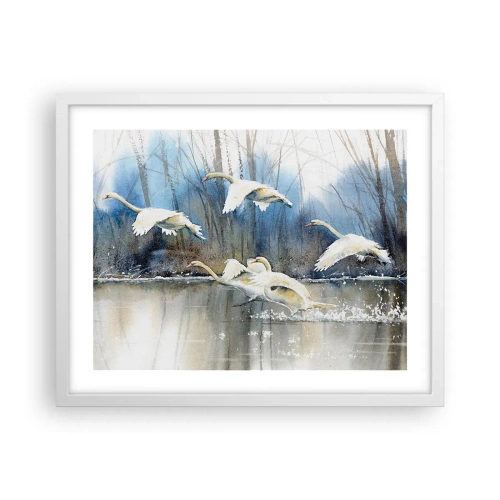 Poster in white frmae - Like in a Fairy Tale about Wild Swans - 50x40 cm