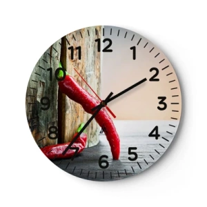 Wall clock - Clock on glass - Red Hot Chilli Peppers - 40x40 cm