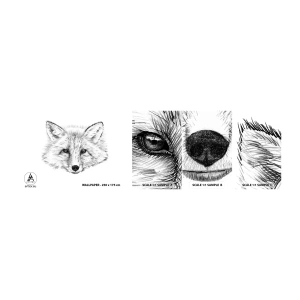 Photo Wallpaper Sample Standard Eco - Foxy Look - Animals, Fox, Graphics - 100x30 cm