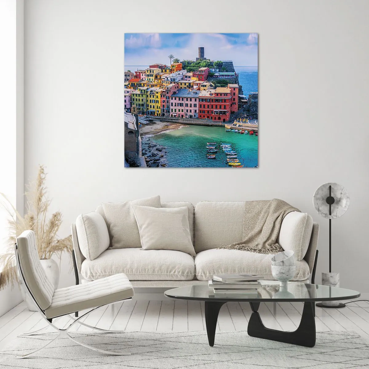 Glass picture - Magical Mediterranean Town - 50x50 cm