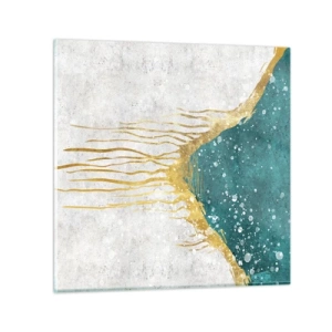 Glass picture - Golden Tide - 30x30 cm