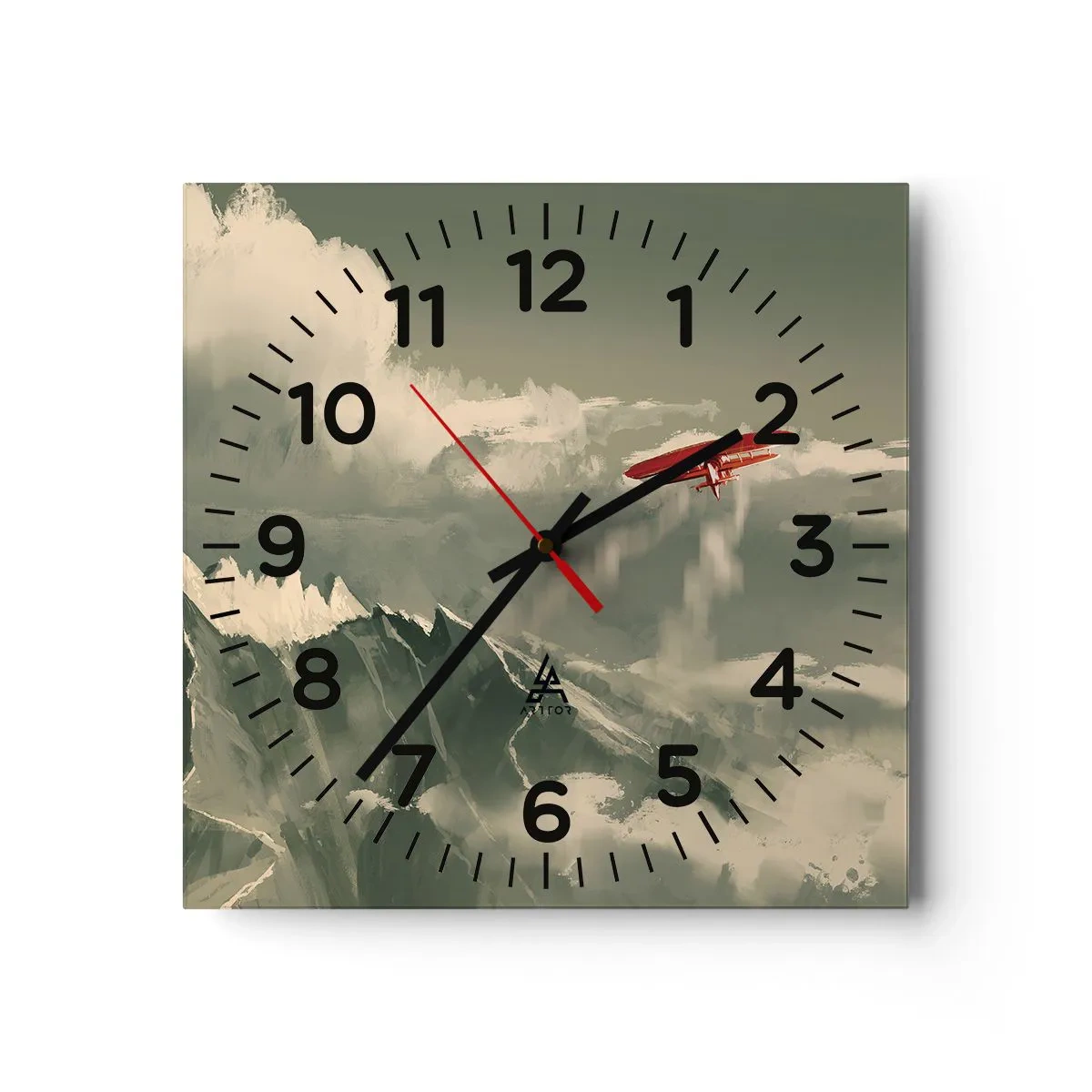 Wall clock - Clock on glass - Fearless Pioneer - 40x40 cm