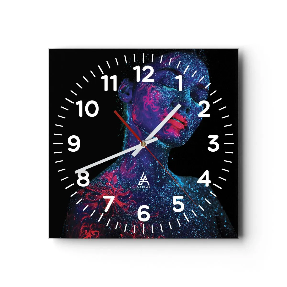 Wall clock - Clock on glass - In Stardust - 40x40 cm