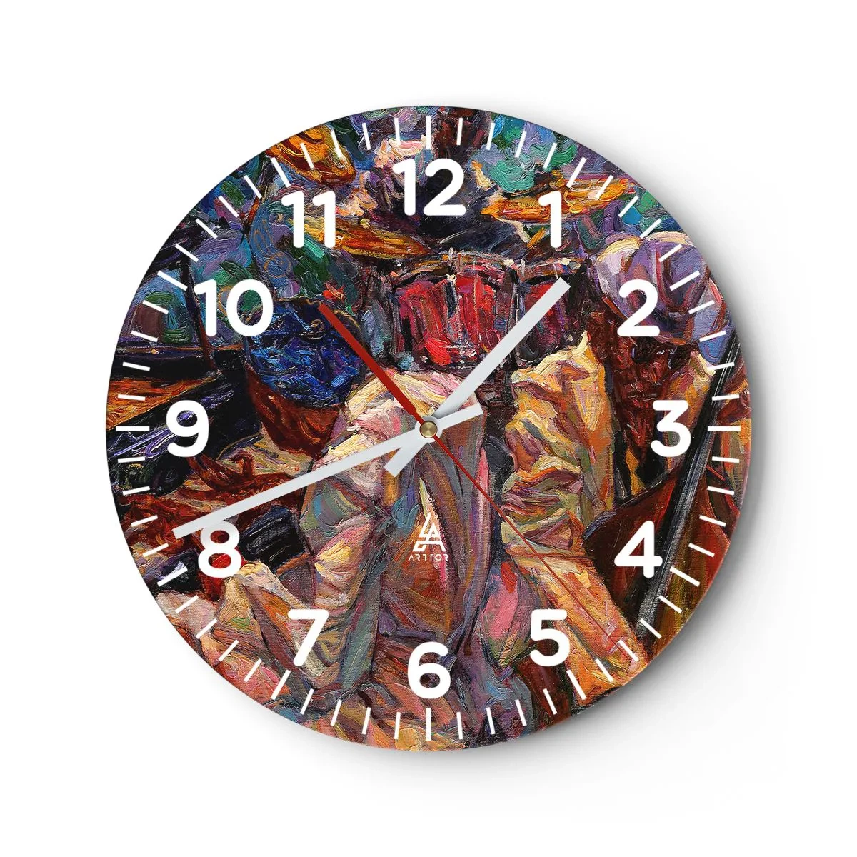 Wall clock - Clock on glass - In the Same Rhythm - 40x40 cm