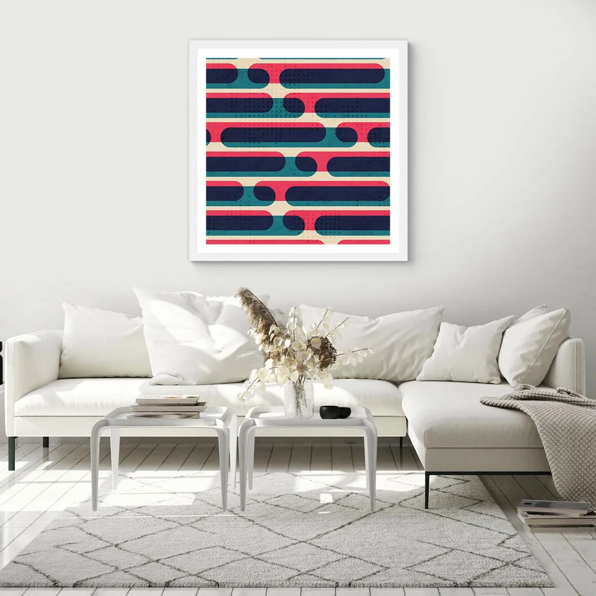 Poster in white frmae - Inwards and Forwards - 40x40 cm